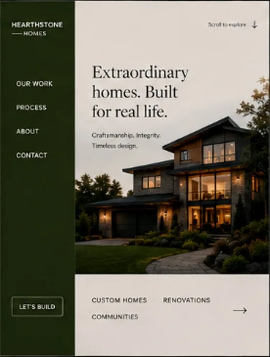 Hearthstone Homes featured website direction