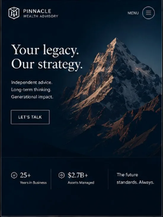Pinnacle Wealth Advisory featured website direction